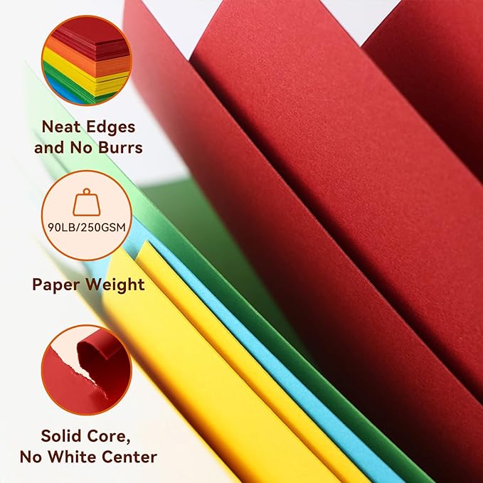 11x17 Large Cardstock A3 Color Paper Colored Card Stock 100 Sheets Multi-Color Poster Paper Sheets 20 Colors 80lb Thick Printer Paper Display Board for Art and Crafts, Exhibits