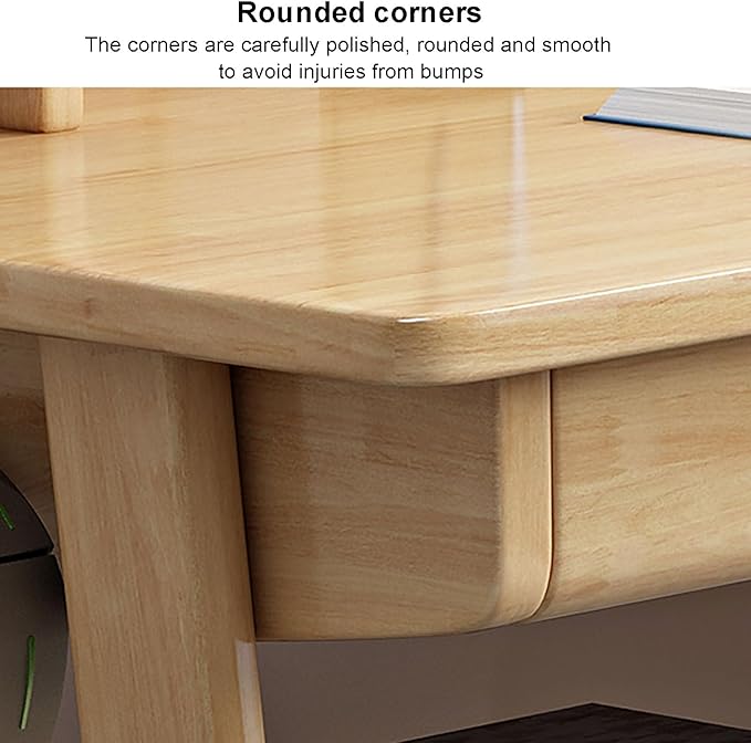 SAZDFY Solid Wood Writing Desk with Drawer and Shelves,Home Office Desk Workstation with Hooks, Modern Work Writing Desk PC Study Table for Small Spaces(80x55x75cm(31x22x30inch), Wood)