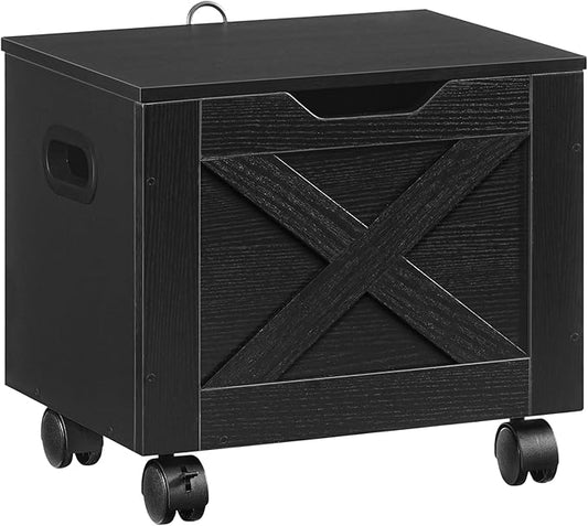 Rolling Filing Cabinet, Small File Cabinet Under Desk with Single Drawer, Hanging File Organizer for A4/Letter-Size Documents, Organizer Box, for Home Office, Black FCBK4001