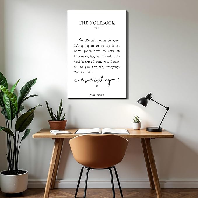 Retro Black White Motivational Framed Canvas Wall Art Positive Quote Wall Decor for Home Office Gym Bedroom Living Room Classroom Made in USA