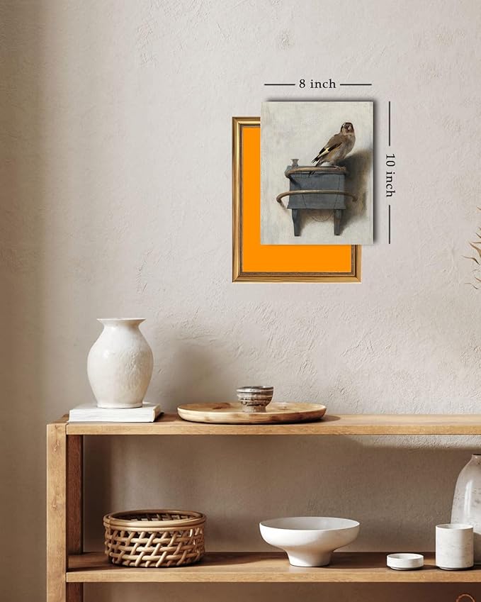 Kizbok Vintage Bird Wall Art Prints Decor, Neutral Bird Still Life Canvas Prints Painting, Farmhouse Wall Decor Antique Animal Art Pictures for Bedroom, Vintage Artwork Poster for Bathroom Bedroom Gallery Home(8" x 10"-UNFRAMED)