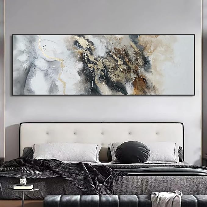 ZHMANLUCK Extra Large Canvas Art Painting Artwork for Office Wall Decor Home Decoration Stretched and Framed Ready to Hang 85x175cm/(34x69inch) with-Black-Frame