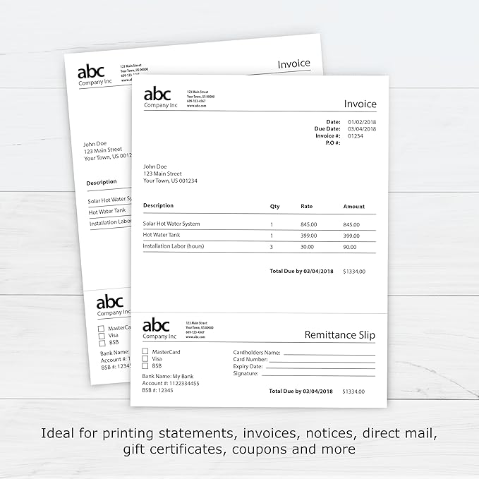 PrintWorks Professional 3" Horizontal Perforated Paper 8.5” x 11” - Perfect For W-2, 1099, & Statement Use - Made in the USA - 2500 Sheets - 24 lb - Printer Compatible - White (04168C)