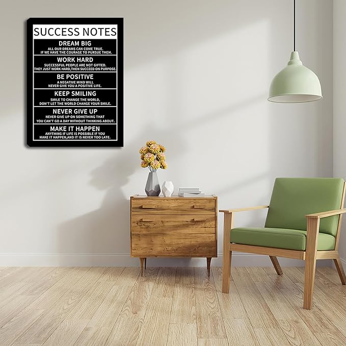 Motivational Office Wall Decor Posters Inspirational Black Wolf Canvas Wall Art Posters Prints Entrepreneur Quote Wall Picture Paintings Artwork Home Bedroom Living Room Decor Framed 12"x16"