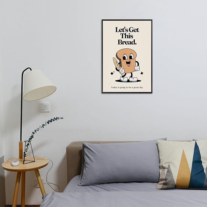 Retro Cute Motivational Canvas Posters Affirmation Positive Quote Wall Art Funny Motivational Inspirational Prints Painting For Office Bedroom Wall Decor 8x12in Framed