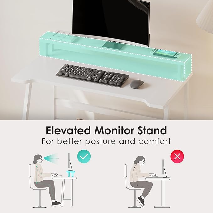 ALISENED 31.5 Inch Small Office Desk with Storage, Small Desk for Small Spaces, Compact Home Office Desk, Mini Study Desk for Bedroom, White