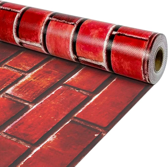 Cinrobiye Bulletin Board Roll Reusable Non-Woven Fabric Background Roll Waterproof Erasable Fade Resistant Wrinkle Poster for Home Classroom Decor Crafts Wrapping (Red Brick)