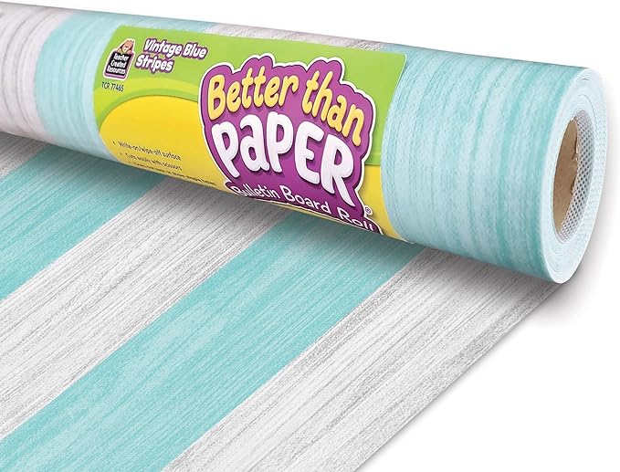 Teacher Created Resources Vintage Blue Stripes Better Than Paper® Bulletin Board Roll (TCR77465)