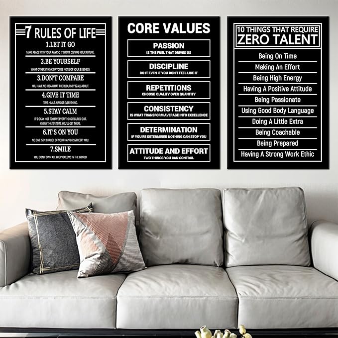 Motivational Office Poster Wall Art Inspirational Entrepreneur Quotes Printed on Canvas Inspiring Sign Wall Decor Artwork for Living Room Office Wall Decoration Stretched and Framed [72''Wx 36''H]