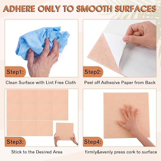 Honoson 12 Pack 47"x35" Large Cork Boards Tiles Alternative Felt Wall Tiles Bulletin Board with Safe Adhesive Cork Board Squares for Walls Organize Home Office Classroom Pin Photo Panels(Light Pink)