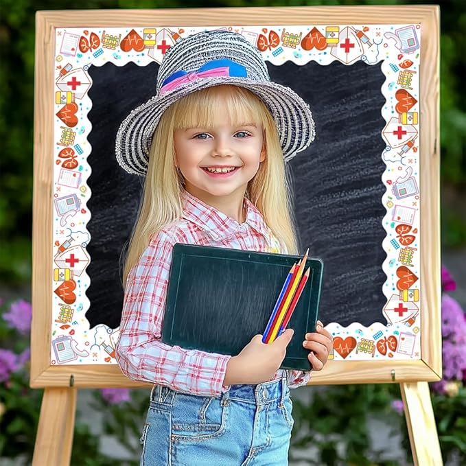 65Feet Healthcare Workers Nurse Bulletin Board Borders Roll for Doctor Appreciation Week Nurse Day Party Decoration Medical Nursing Nurse Graduation School Classroom Hospital Bulletin Board Décor