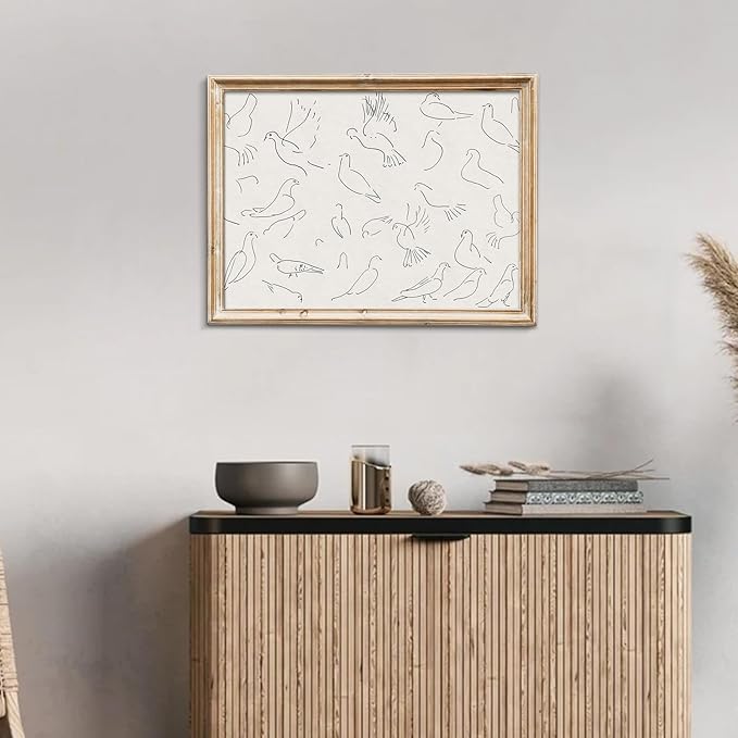uniro Vintage Animal Drawing Birds Line Art Sketch Pigeon Wall Art Pencil Dove Poster Print Print and Poster Abstract Antique Aesthetic Minimalist Mid Century French Wall Art (8" x 10"-UNFRAMED)