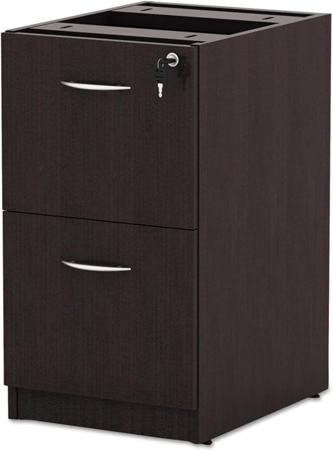 Alera Alera Valencia Series Full Pedestal File, Left Or Right, 2 Legal/Letter-Size File Drawers, Espresso, 15.63" X 20.5" X 28.5"