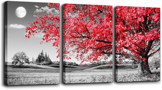 MHARTK66 Wall Decor - Large Size Canvas Wall Art For Living Room & Bedroom - Black and White Landscape Framed Wall Pictures - 3 Pieces Ready To Hang