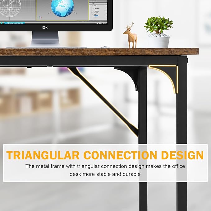 Computer Desk,39 Inch Home Office Desk Modern Writing Table with Metal Frame for Home Office and Study,Vintage
