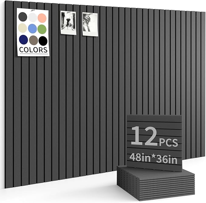 Large Bulletin Board 48"x36" Cork Boards for Walls, 12 Pack Felt Wall Panels Photo Board, Cork Board for Office Home Pin Board