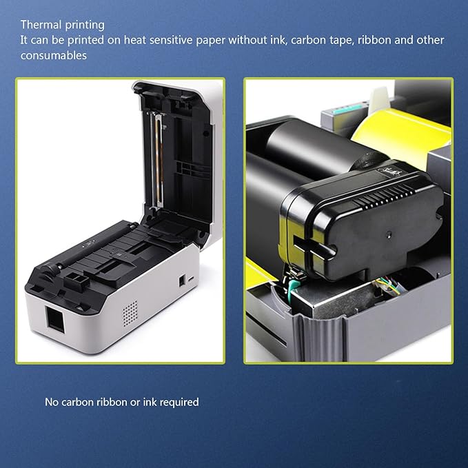 ZJchao Express Printer Professional USB Interface High Efficiency Thermal Label Printer for Office Business Home (US Plug)