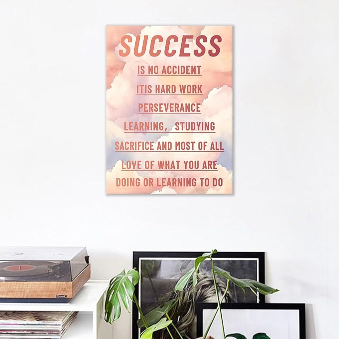Motivational Canvas Poster Print Wall Art Success Inspirational Entrepreneur Quotes Picture Positive Painting Artwork for Modern Home Bedroom Workplace Wall Decoration Ready to Hang [18''Hx24''W]