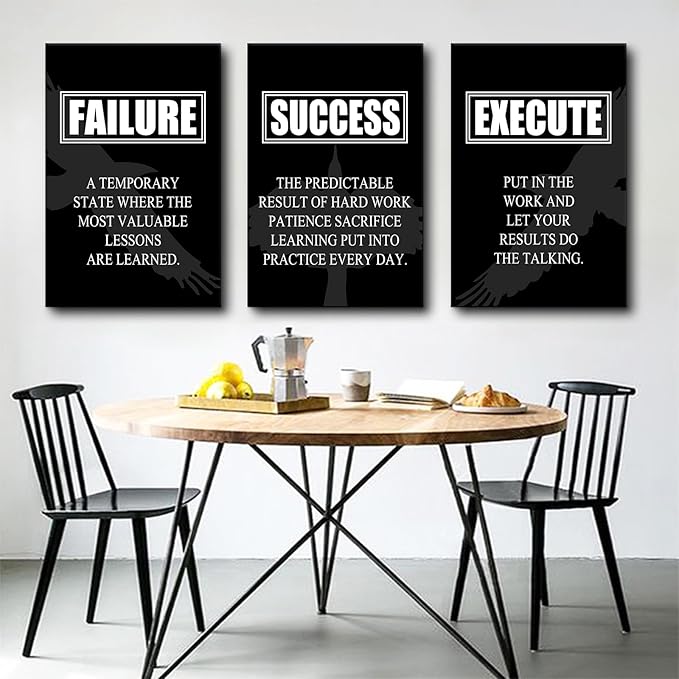 Inspirational Canvas Wall Art Motivational Entrepreneur Quotes Picture Painting Positive Affirmations Framed Print Poster for Living Room Office Bedroom Gym Wall Decor Ready to Hang [48''Hx24''W]