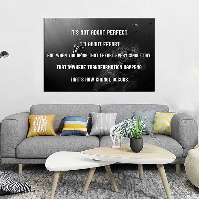 Inspirational Wall Decor Positive Motivational Poster Quotes Wall Decor for Living Room Bedroom Office Living Room Canvas Print Sign Framed Art Decoration Ready to Hang [36''Wx24''H]