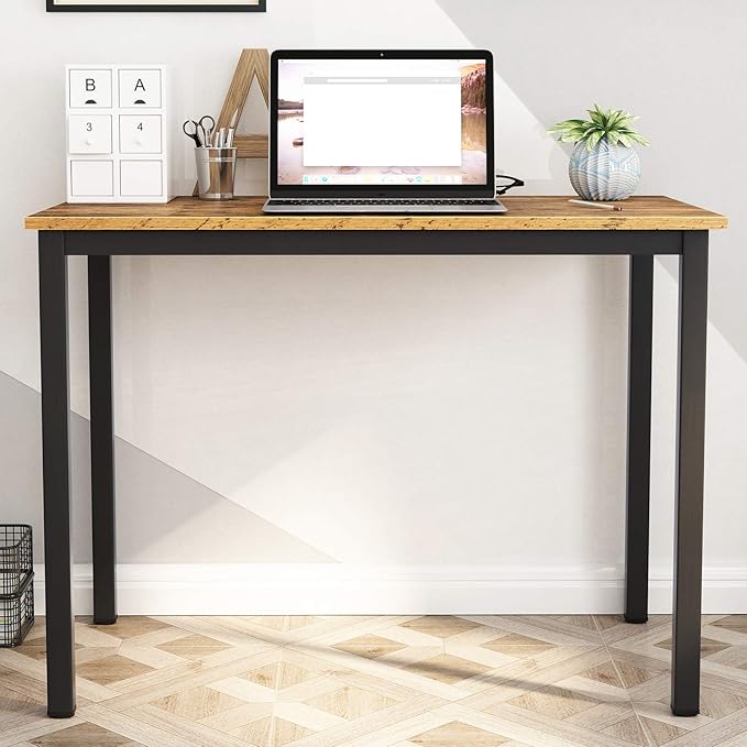 soges 31.5 inches Small Desk Writing Study Worksation for Home Office Computer Desk, Rustic Brown YL-AC3-80VB
