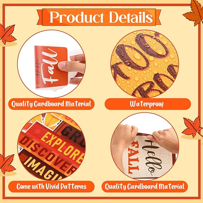 Pasimy Fall Thanksgiving Bulletin Board Decorations Bookshelf Reading Library Spice up Your Life with a Good Book Classroom Decorations Autumn Inspirational Fall in Love with a Good Book Cutouts