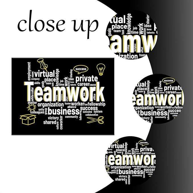 Teamwork Motivational Canvas Print Wall Art Large Poster Inspirational Quotes Picture Painting Inspiring Theme Artwork for Living Room School Office Wall Decoration Stretched and Framed [40''Wx 30''H]