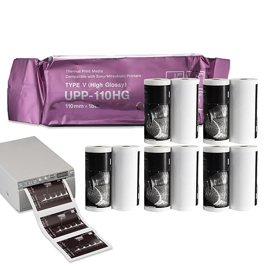 UPP-110HG Ultrasound Video Recording Film Media Thermal Printer Paper, 110mmX18m (10 Rolls)