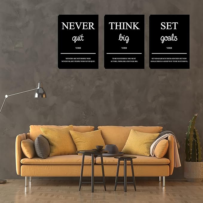 Motivational Wall Art for Office Inspirational Poster Print Art Wall Decor Framed Canvas Painting Picture Artwork for Men Women Office Home Bedroom Living Room Decoration Ready to Hang (60”Wx28”H)