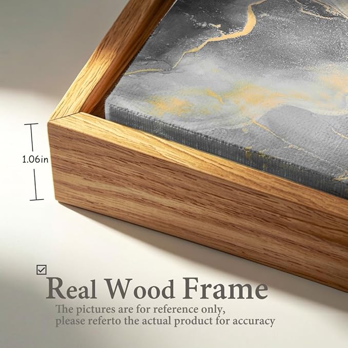 Wall Art Abstract Canvas Painting Gray Wall Decor Fluid Ink Modern Artwork for Living Room Bedroom Dining Room Home Office Decor 24"x48" with Framed