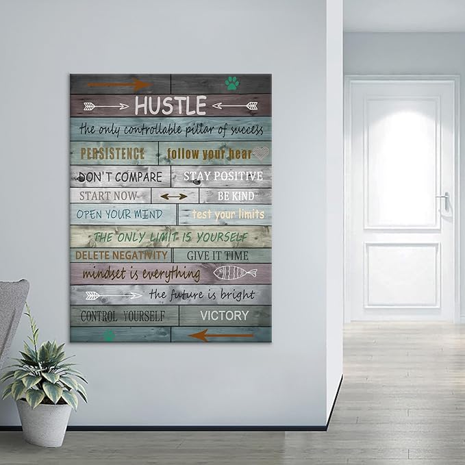 Motivational Canvas Wall Art Large Size Picture Print Inspirational Entrepreneur Quotes Poster Painting Wall Decor Artwork for Living Room Office Workplace Classroom Ready to Hang [30''Wx 40''H]