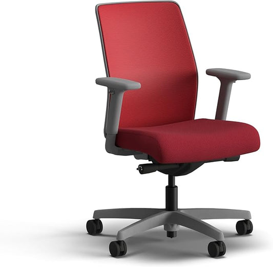 HON Ignition 2.0 Low Back Task Chair, Spectrum Mesh, Advanced Synchro-Tilt Control, Office Chair with Lumbar Support, Height and Width Adjustable Arms, Titanium Frame, Bullseye