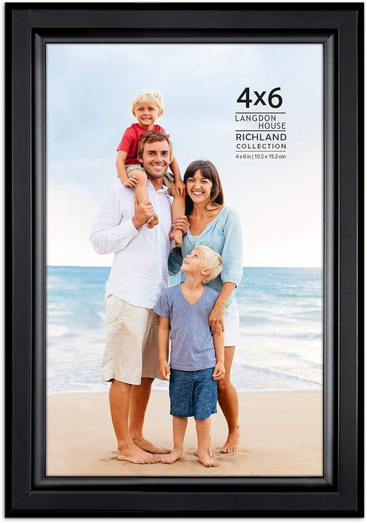 Langdon House 4x6 Black Picture Frame - Distinguished Edging for Classic Style - Richland Collection