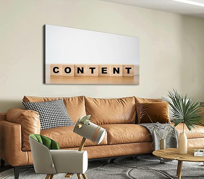 Canvas Wall Art for Living Room Bedroom Wooden cubes block which print screen content wording the table Big Large Wall Art Decor Framed Painting Wall Pictures Prints Artwork Office