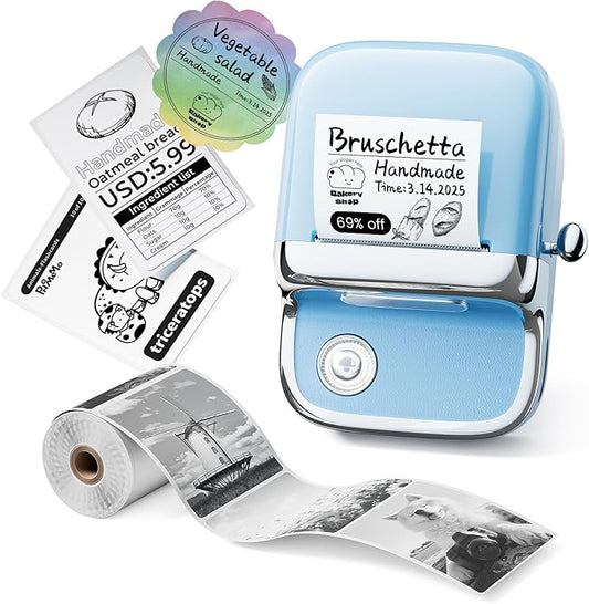 Phomemo M150 Label Maker - 2" Bluetooth Thermal Printer, 203DPI Auto-Return, 700+ Templates, Works with Phone/PC