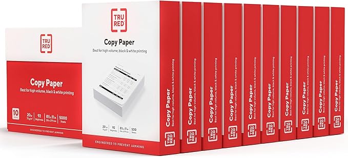 TRU RED™ Copy Paper, 8.5 x 11, 200,000 Sheets, White, 20 lbs., 92 Brightness, 400 Reams/Pallet