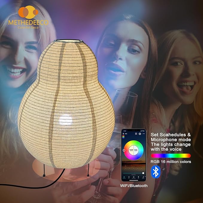 Japanese Floor Lamp Dimmable Ambient Lighting 23INCH Minimalism Linen Floor Lamp Japanese Decor Lantern Scandinavian Style Paper Lantern Light
