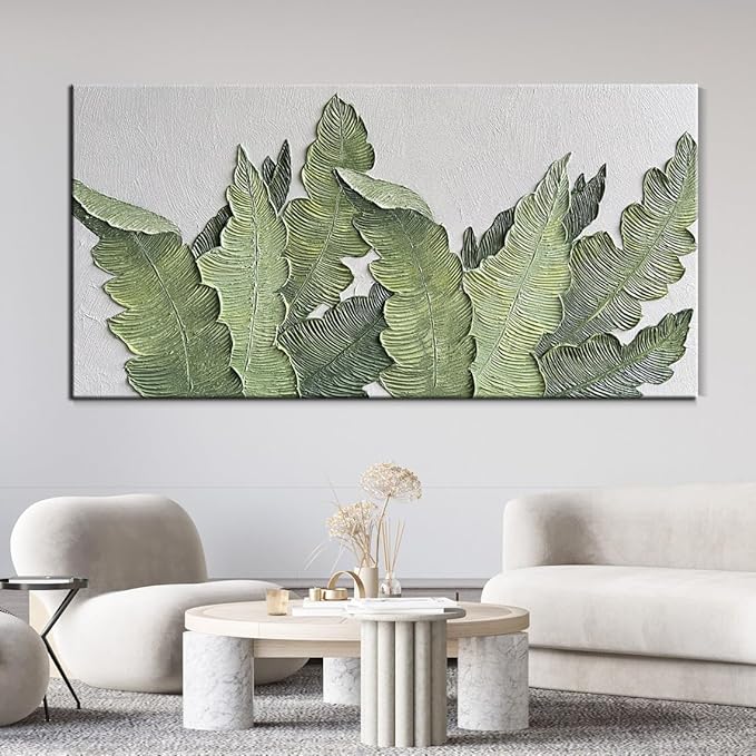 YaSheng Art-Canvas Wall Art with 3D Hand Painted Textured Modern Large Oil Painting Contemprary Aesthetic Floral Pictures for Living Room Bedroom DinningDecor (24x48inch, YS170)