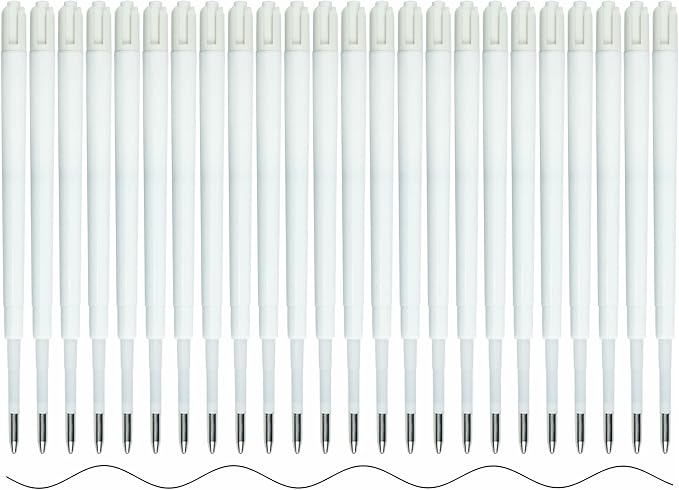 24 Pcs Ballpoint Pen Refills 1.0 mm Point Black Ink