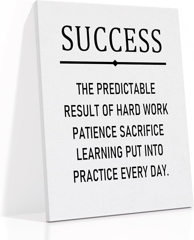 Motivational Canvas Wall Art Home Decor Inspirational Quotes Picture Print Success Positive Theme Painting Poster Artwork for Bedroom Office Workplace Gym Wall Decoration Ready to Hang [18''Wx24''H]