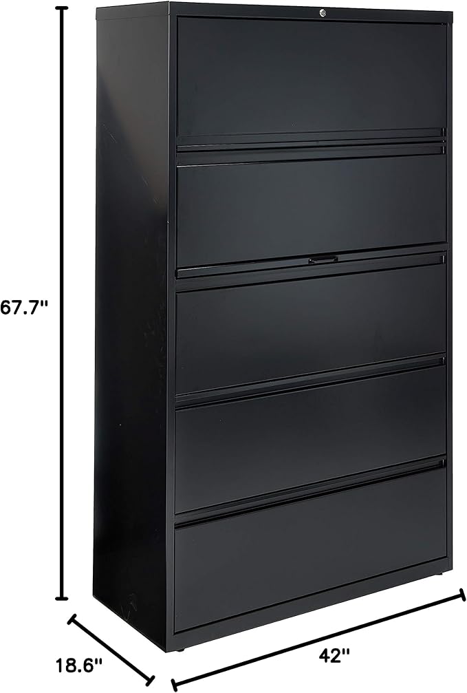 Lorell Telescoping Suspension Lateral Files - 5-Drawer