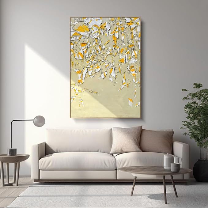 BrightA Large-scale hand-painted wall artworks in natural colors. Large-sized texture-based abstract decorations. Suitable for sofa background walls in living rooms, bedhead walls in bedrooms, corridors, and exhibition hall decorations 51.2"x72.8"