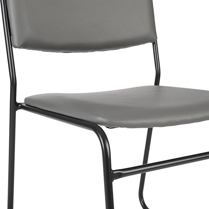 Flash Furniture Hercules Series High Density Vinyl Stacking Chairs for Waiting Rooms and Offices, Lobby Chairs with Padded Seat and Frame, Gray