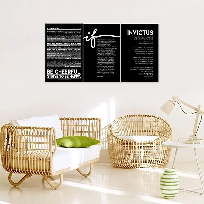 3 Piece Inspirational Wall Art, Black Background Sayings Picture, Quotes Motivational Canvas Prints for Office Decor, Triptych Entrepreneur Painting Framed Artwork for Home Wall Decor (48"Wx24" H)