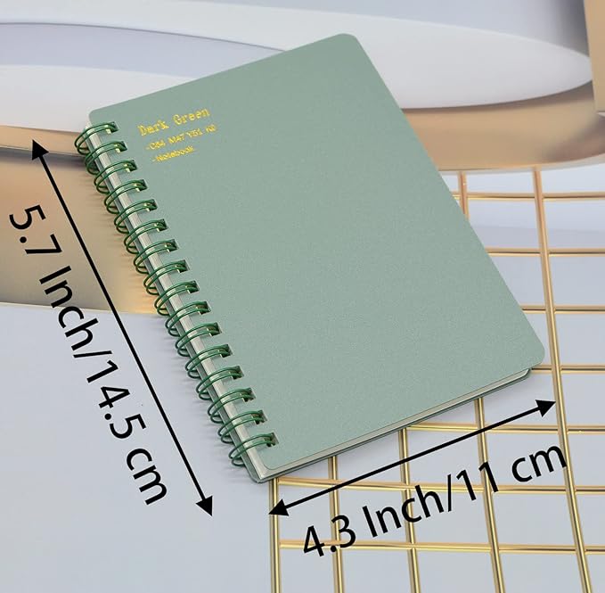 Yansanido Spiral Notebook, 8 Pcs 4 Color A6 Size Thick Plastic Hardcover 7mm College Ruled Paper 80 Sheets (160 Pages) Journal for School and Office Supplies (8 Pcs A6)