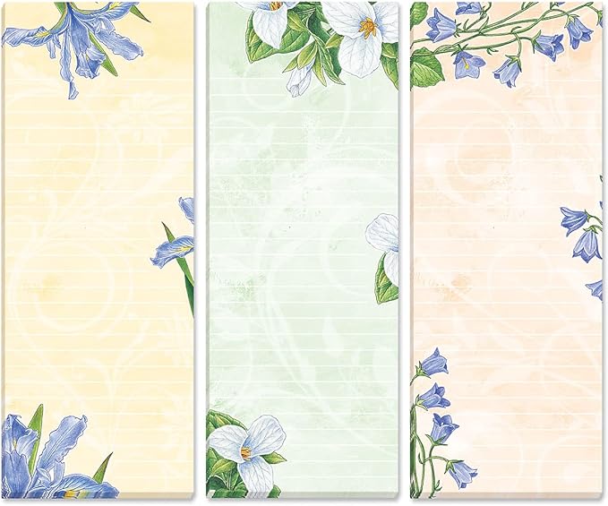 Current Floral Magnetic Notepad Set – Set of 12 Mini Memo Pads, 12 Designs, 30-Sheet Pads, 2½ x 6½ Inches, Shopping List, To-Do Notes, Printed in The USA