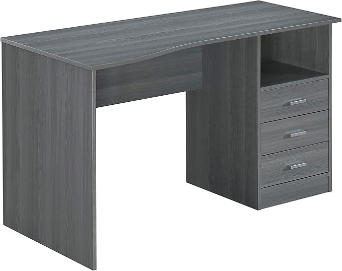 51" Classic Computer Desk with Drawers, 3-Drawer Home Office Desk with Storage, Grey