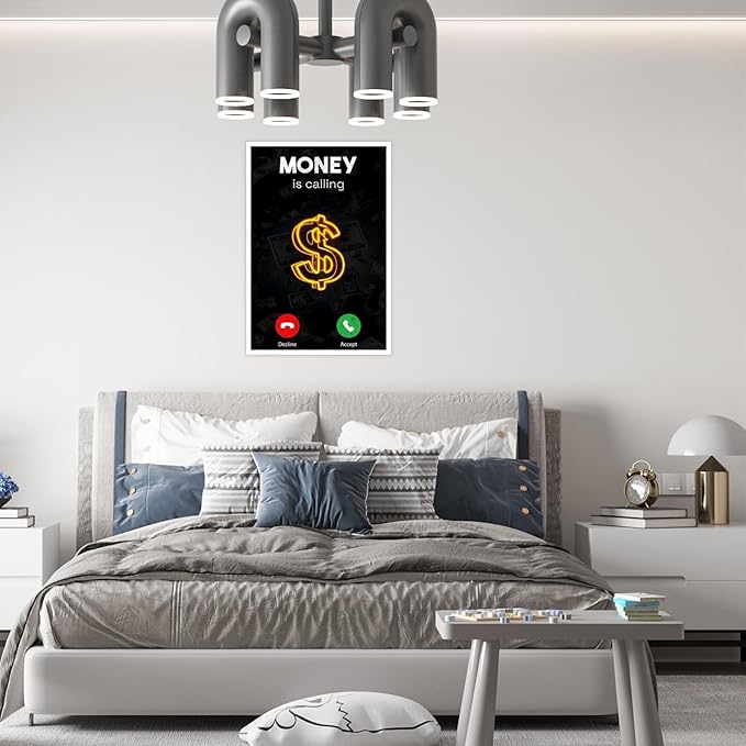 Work Motivation Hustle Inspiring Sign Wall Art Trendy Motivational Positive Quotes Canvas Poster Funky Motivational Quotes Prints Painting For Office Living Room Wall Decor 8x12in Unframed