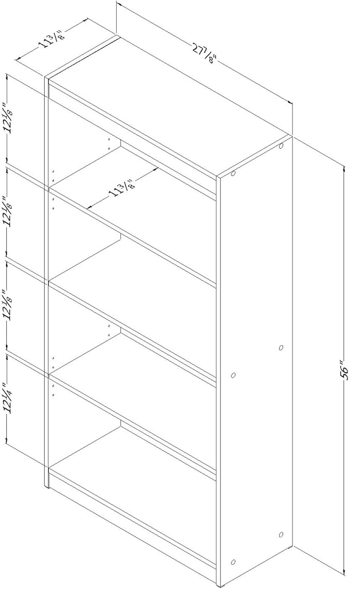 South Shore 4-Shelf Bookcase Pure White