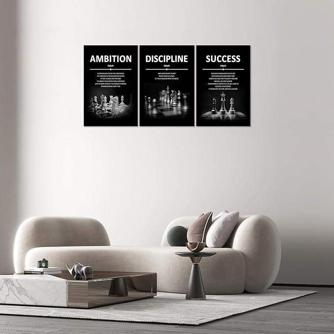 Success Wall Art Motivational Wall Decor Inspirational Quotes Pictures Posters Framed Canvas Wall Art Prints Goal Artwork Home Office Wall Decor Ready to Hang